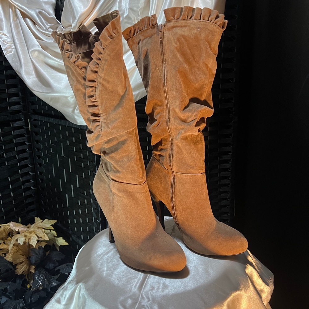 Shi by Journeys Suede Ruffled Knee Boots